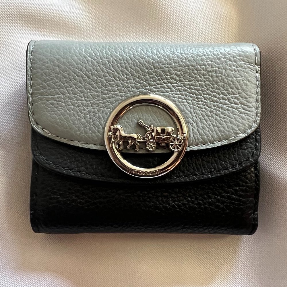 Coach Elle Colorblock Double Flap Wallet Small GreyB… Gem